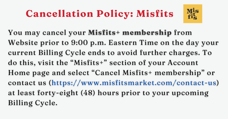 How to Cancel Misfits Market Subscription Online? Cancellation Policy of Misfit