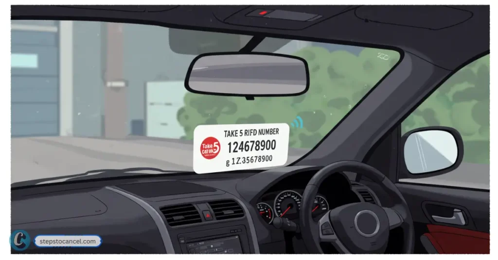 Illustration - take 5 car wash rfid number