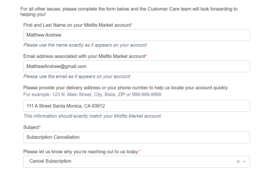 How to Cancel Misfits Market Subscription Online? Misfit Cancellation Form Online