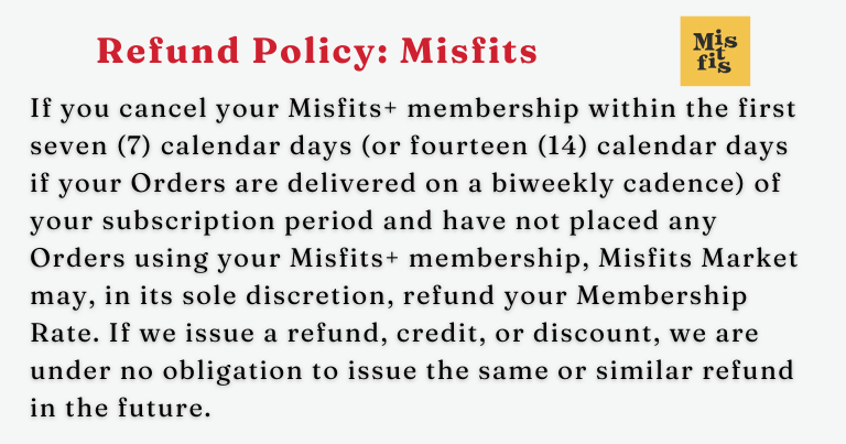 How to Cancel Misfits Market Subscription Online? Refund Policy of Misfit Market