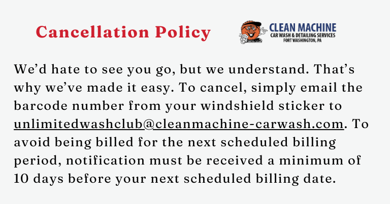 Ways to Cancel Clean Machine Car Wash Membership Cancel Clean Machine Car Wash Membership Online via email