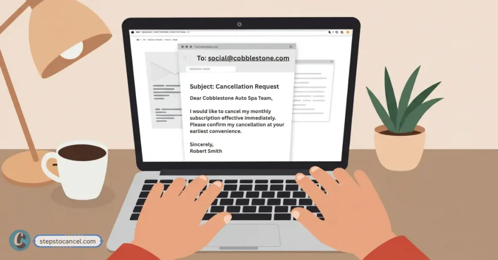 Cobblestone subscriber writing cancellation requestion on mail