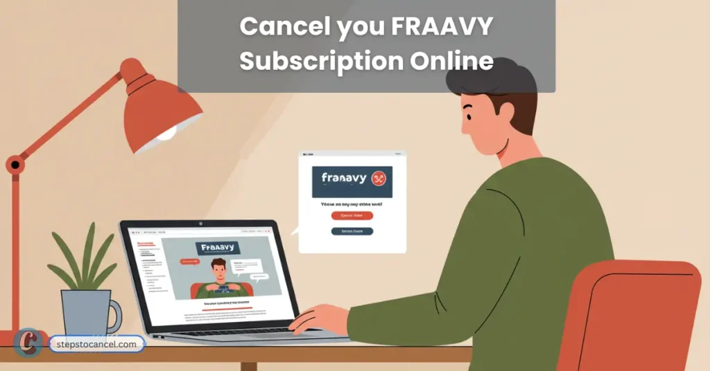 6 Easy Methods to Cancel your Fraavy Subscription in 2025 Illustration of a man cancelling his fraavy subscription online